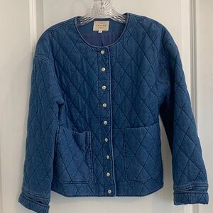 Sezane Dakota Denim Quilted Jacket
